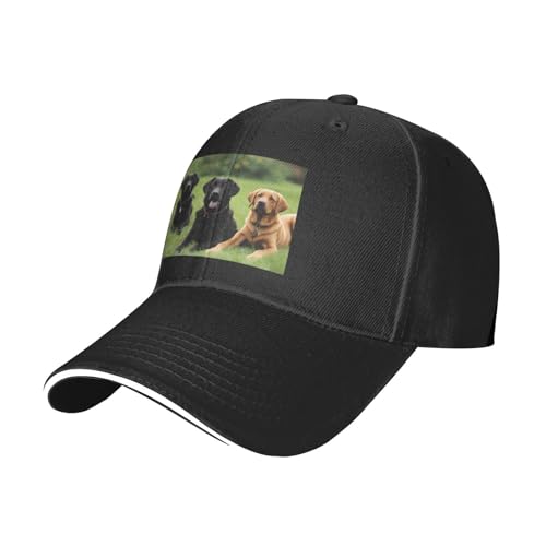 YYHWHJDE Unisex-Baseballkappe mit Labrador-Retriever-Hundemuster, schwarz: atmungsaktiv, leicht, Schwarz, Einheitsgröße von YYHWHJDE