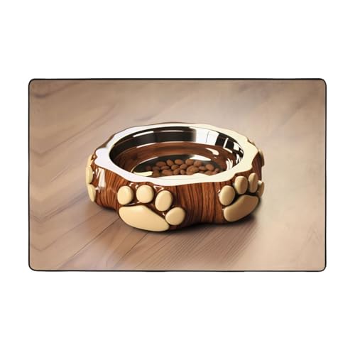 YYHWHJDE Woof Paw Teppich, niedlicher Hundeknochen, 152,4 x 99,1 cm, weich, feiner Samt, waschbar, verschleißfest, keine Fusseln YYHWHJDE Woof Paw Teppich, niedlicher Hundeknochen, 152,4 x 99,1 cm, weich, feiner Samt, waschbar, verschleißfest, keine Fusseln von YYHWHJDE