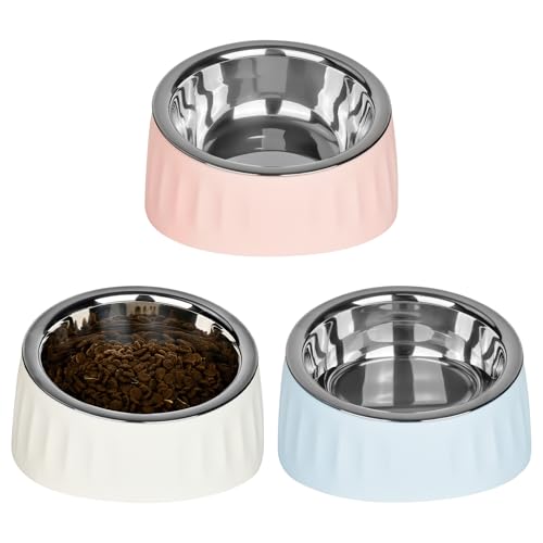YYTECH 3 Stück Katzennapf Edelstahl, 15° Schräg Futternapf Katze Set, Erhöhter Fressnapf Katze Hundenapf, Fressnapf Für Katze Hunde, Wasser Fütterung Schüssel Abnehmbarer Katzennäpfe für Wasser Snack YYTECH 3 Stück Katzennapf Edelstahl, 15° Schräg Futternapf Katze Set, Erhöhter Fressnapf Katze Hundenapf, Fressnapf Für Katze Hunde, Wasser Fütterung Schüssel Abnehmbarer Katzennäpfe für Wasser Snack von YYTECH