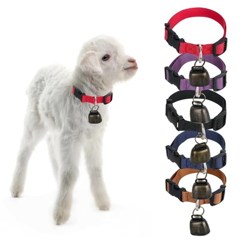 YYTECH 5 Stück Ziegen Halsbänder Mit Glöckchen Erstellbare Nylon Schaf Halsbänder,Auf Der Weide Kuhglocken Für Kleine Nutztiere Ziege Schaf Und Kuh Mit Anti-Verlust-Halsband YYTECH 5 Stück Ziegen Halsbänder Mit Glöckchen Erstellbare Nylon Schaf Halsbänder,Auf Der Weide Kuhglocken Für Kleine Nutztiere Ziege Schaf Und Kuh Mit Anti-Verlust-Halsband von YYTECH