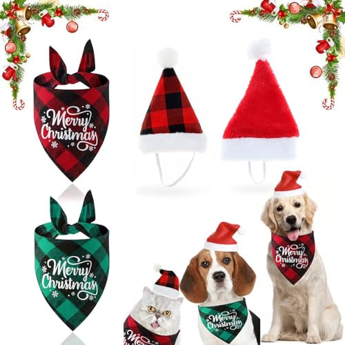 4 Stück Hundehalstuch Weihnachten, Hunde Bandana Weihnachten, Katzen Weihnachtsmütze, Hunde Katzen Weihnachtskostüm, Outfit für Kleine Mittelgroße Große Haustier 4 Stück Hundehalstuch Weihnachten, Hunde Bandana Weihnachten, Katzen Weihnachtsmütze, Hunde Katzen Weihnachtskostüm, Outfit für Kleine Mittelgroße Große Haustier von YYUEZHI