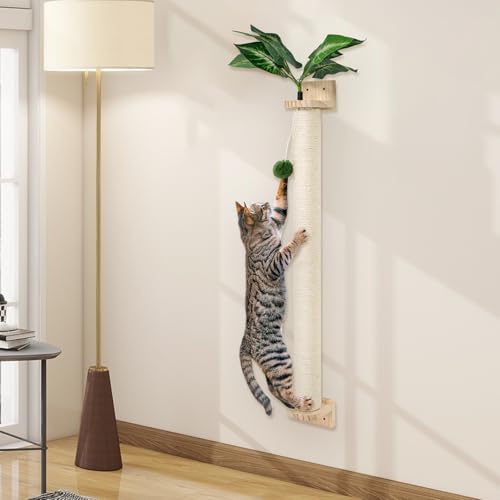 YYXISM Kratzbaum zur Wandmontage mit hängendem Ball, Katzenkletterstange mit Sisal & Plüsch, Platzsparender Katzenbaum für Indoor Katzen Erwachsene YYXISM Kratzbaum zur Wandmontage mit hängendem Ball, Katzenkletterstange mit Sisal & Plüsch, Platzsparender Katzenbaum für Indoor Katzen Erwachsene von YYXISM