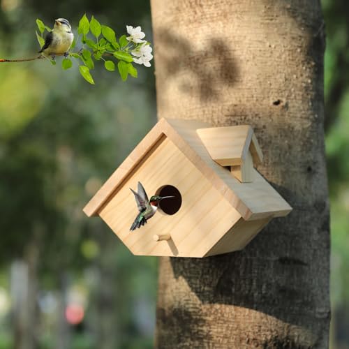 Vogelhaus für Draußen, Vogelhaus für Draußen, Vogelhaus aus Holz, für Draußen, Hängendes Bluebird-Haus für Kardinäle für Gartenbeobachtung (Holz, 1 Stück) von YYYUAN
