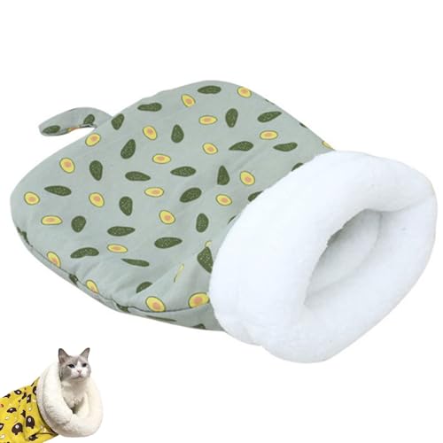 Katzenschlafsack, gemütliches Haustiernest für Katzen und Hunde, weiches Plüsch-Katzen-Hundebett für den Innenbereich, warmes, selbstwärmendes Katzenhöhlennest für kleine Haustiere (Avocado, 35 x 55 Katzenschlafsack, gemütliches Haustiernest für Katzen und Hunde, weiches Plüsch-Katzen-Hundebett für den Innenbereich, warmes, selbstwärmendes Katzenhöhlennest für kleine Haustiere (Avocado, 35 x 55 von YZBBSH