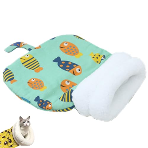 Katzenschlafsack, gemütliches Haustiernest für Katzen und Hunde, weiches Plüsch-Katzen-Hundebett für den Innenbereich, warmes, selbstwärmendes Katzenhöhlennest für kleine Haustiere (Grün, 45 x 55 cm) Katzenschlafsack, gemütliches Haustiernest für Katzen und Hunde, weiches Plüsch-Katzen-Hundebett für den Innenbereich, warmes, selbstwärmendes Katzenhöhlennest für kleine Haustiere (Grün, 45 x 55 cm) von YZBBSH