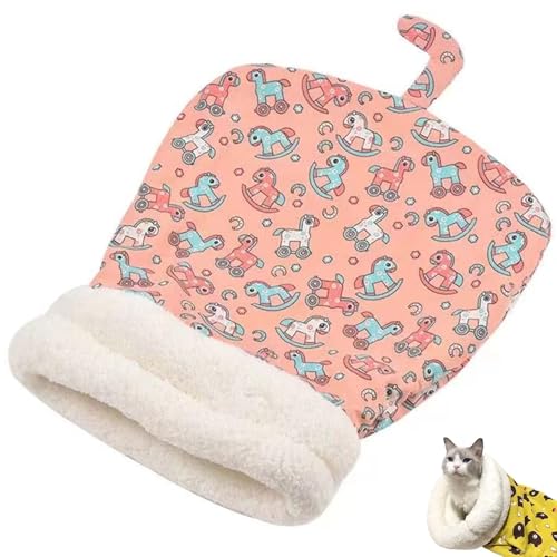 Katzenschlafsack, gemütliches Haustiernest für Katzen und Hunde, weiches Plüsch-Katzen-Hundebett für den Innenbereich, warmes, selbstwärmendes Katzenhöhlennest für kleine Haustiere (Rosa, 45 x 55 cm) Katzenschlafsack, gemütliches Haustiernest für Katzen und Hunde, weiches Plüsch-Katzen-Hundebett für den Innenbereich, warmes, selbstwärmendes Katzenhöhlennest für kleine Haustiere (Rosa, 45 x 55 cm) von YZBBSH