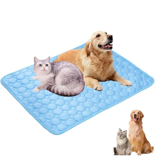 YZBBSH Kühlmatte für Hunde, waschbar, tragbar, für Hunde und Katzen, Schlafmatte für Zuhause und Outdoor, hält Kühlungen für Haustiere (Blau, Größe XL 100 x 70 cm) von YZBBSH