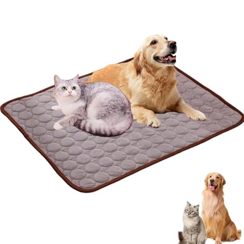 YZBBSH Kühlmatte für Hunde, waschbar, tragbar, für Hunde und Katzen, Schlafmatte für Zuhause und Outdoor, hält Kühlungen für Haustiere (Braun, Größe S 50 x 40 cm) von YZBBSH