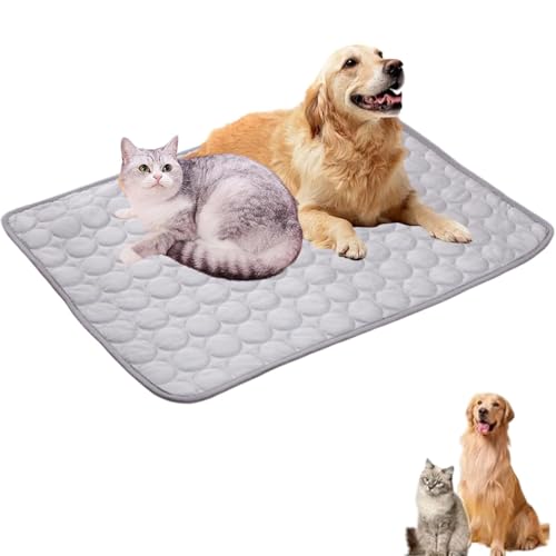 YZBBSH Kühlmatte für Hunde, waschbar, tragbar, für Hunde und Katzen, Schlafmatte für Zuhause und Outdoor, hält Kühlungen für Haustiere (Grau, Größe XL 100 x 70 cm) von YZBBSH
