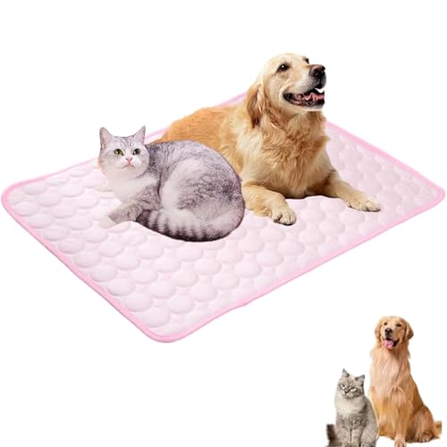YZBBSH Kühlmatte für Hunde, waschbar, tragbar, für Hunde und Katzen, Schlafmatte für Zuhause und Outdoor, hält Kühlungen für Haustiere (Rosa, Größe XL 100 x 70 cm) von YZBBSH