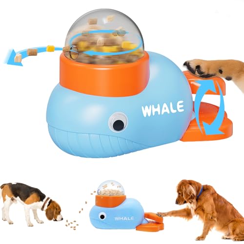 2-in-1 Hund Slow Feeder Hund Interaktiver Leckerli Spender Spielzeug Exklusive Walform Welpenfutter Snacks Puzzle Spielzeug Feeder (Blau) von YZHDUXIU