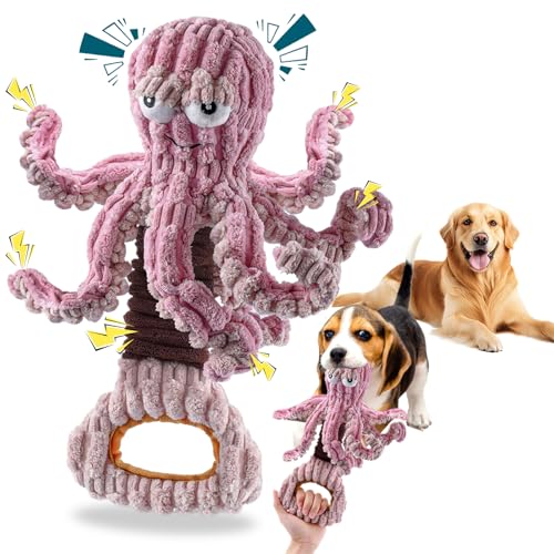 YZHDUXIU Quietschendes Hundespielzeug für große Hunde, Oktopus-Hundespielzeug für aggressive Kauer, interaktives Tauziehen, Plüschspielzeug, um sie zu beschäftigen, Knister-Hundespielzeug, YZHDUXIU Quietschendes Hundespielzeug für große Hunde, Oktopus-Hundespielzeug für aggressive Kauer, interaktives Tauziehen, Plüschspielzeug, um sie zu beschäftigen, Knister-Hundespielzeug, von YZHDUXIU