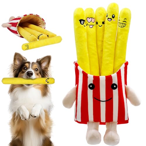 YZHDUXIU Quietschspielzeug für Hunde, Plüsch-Pommes mit Quietschelementen, 5 Stück, interaktives Pommes-Welpenspielzeug, um sie zu beschäftigen von YZHDUXIU