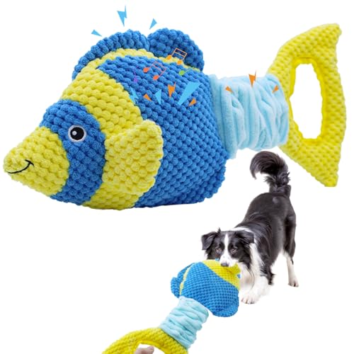 YZHDUXIU Tug of War Hundespielzeug, quietschendes Hundespielzeug für aggressive Kauer, interaktives Fisch-Welpenspielzeug mit Knisterpapier, um sie zu beschäftigen YZHDUXIU Tug of War Hundespielzeug, quietschendes Hundespielzeug für aggressive Kauer, interaktives Fisch-Welpenspielzeug mit Knisterpapier, um sie zu beschäftigen von YZHDUXIU