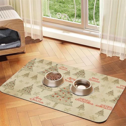 Bedruckte Futternapf-Matten mit Weihnachtsbaum-Motiv, rutschfeste und geschmacksneutrale Futtermatten für Hunde und Katzen Bedruckte Futternapf-Matten mit Weihnachtsbaum-Motiv, rutschfeste und geschmacksneutrale Futtermatten für Hunde und Katzen von YZHYWJFF