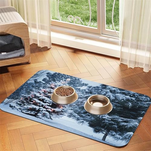 Bedruckte Futternapf-Matten mit Weihnachtsbaum-Motiv, rutschfeste und geschmacksneutrale Futtermatten für Hunde und Katzen Bedruckte Futternapf-Matten mit Weihnachtsbaum-Motiv, rutschfeste und geschmacksneutrale Futtermatten für Hunde und Katzen von YZHYWJFF