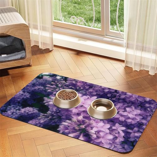 Blooming Purple Flowers Printed Pet Bowl Mats, Non-Slip And Tasteless Dog And Cat Feeding Mats Blooming Purple Flowers Printed Pet Bowl Mats, Non-Slip And Tasteless Dog And Cat Feeding Mats von YZHYWJFF
