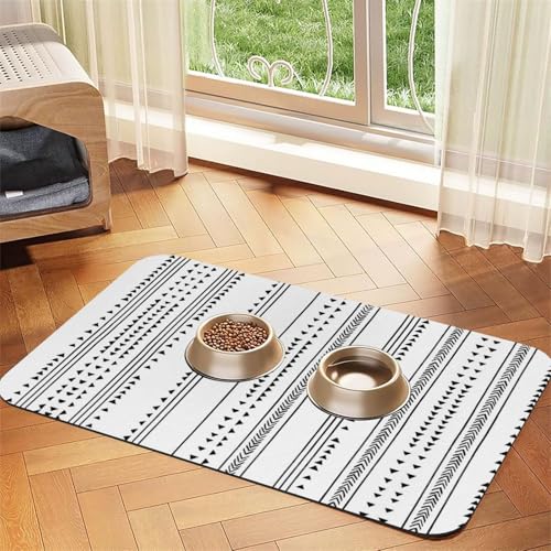 Boho-Dreieck-Streifen-bedruckte Futternapf-Matten, rutschfeste und geschmacksneutrale Futtermatten für Hunde und Katzen Boho-Dreieck-Streifen-bedruckte Futternapf-Matten, rutschfeste und geschmacksneutrale Futtermatten für Hunde und Katzen von YZHYWJFF