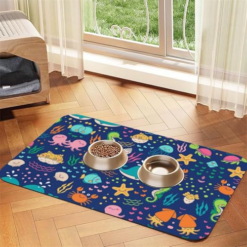 Cartoon Sea Fish Printed Pet Bowl Mats, Non-Slip And Tasteless Dog And Cat Feeding Mats Cartoon Sea Fish Printed Pet Bowl Mats, Non-Slip And Tasteless Dog And Cat Feeding Mats von YZHYWJFF