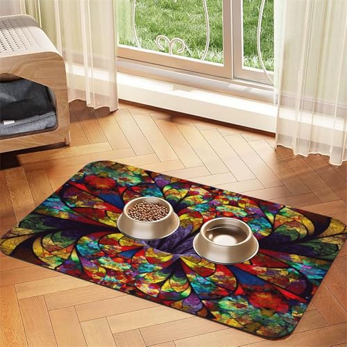 Futternapf-Matten mit Blumen-Motiv, rutschfeste und geschmacksneutrale Futtermatten für Hunde und Katzen von YZHYWJFF