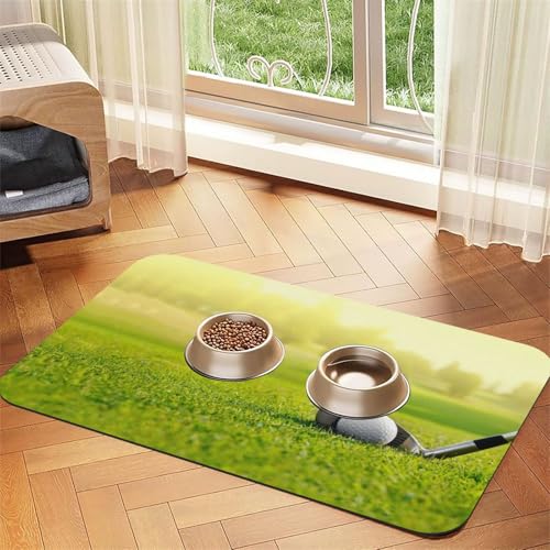 Futternapf-Matten mit Golfgras-Motiv, rutschfeste und geschmacksneutrale Futtermatten für Hunde und Katzen von YZHYWJFF