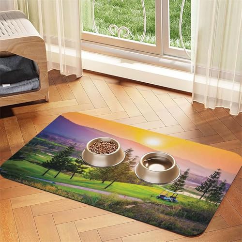 Golf Resort Park bedruckte Futternapf-Matten, rutschfeste und geschmacksneutrale Futtermatten für Hunde und Katzen Golf Resort Park bedruckte Futternapf-Matten, rutschfeste und geschmacksneutrale Futtermatten für Hunde und Katzen von YZHYWJFF