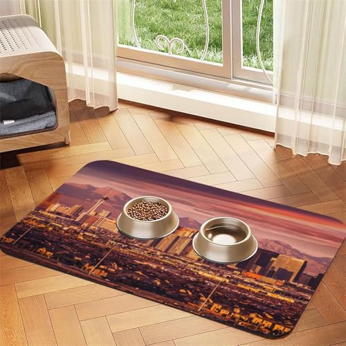 Las Vegas Sunset bedruckte Futternapf-Matten, rutschfeste und geschmacksneutrale Futtermatten für Hunde und Katzen Las Vegas Sunset bedruckte Futternapf-Matten, rutschfeste und geschmacksneutrale Futtermatten für Hunde und Katzen von YZHYWJFF