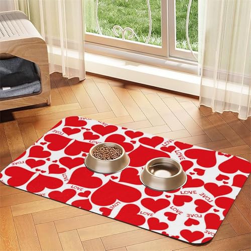 Love Heart bedruckte Futternapf-Matten, rutschfeste und geschmacksneutrale Futtermatten für Hunde und Katzen Love Heart bedruckte Futternapf-Matten, rutschfeste und geschmacksneutrale Futtermatten für Hunde und Katzen von YZHYWJFF
