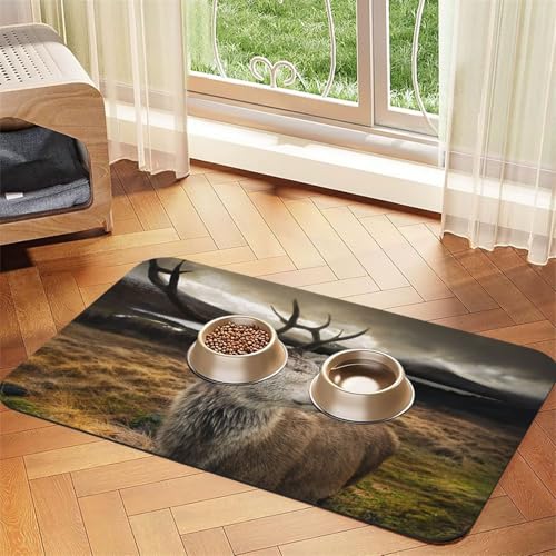 Lustige Tiernapf-Matten mit Hirschmotiv, rutschfeste und geschmacksneutrale Futtermatten für Hunde und Katzen Lustige Tiernapf-Matten mit Hirschmotiv, rutschfeste und geschmacksneutrale Futtermatten für Hunde und Katzen von YZHYWJFF