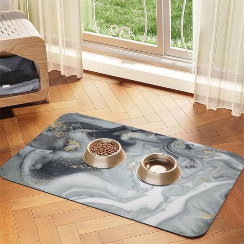 Luxuriöse Marmor-bedruckte Futternapf-Matten, rutschfeste und geschmacksneutrale Futtermatten für Hunde und Katzen Luxuriöse Marmor-bedruckte Futternapf-Matten, rutschfeste und geschmacksneutrale Futtermatten für Hunde und Katzen von YZHYWJFF