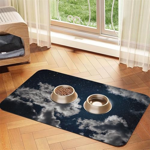 Night Sky Vollmond bedruckte Futternapf-Matten, rutschfeste und geschmacksneutrale Futtermatten für Hunde und Katzen Night Sky Vollmond bedruckte Futternapf-Matten, rutschfeste und geschmacksneutrale Futtermatten für Hunde und Katzen von YZHYWJFF