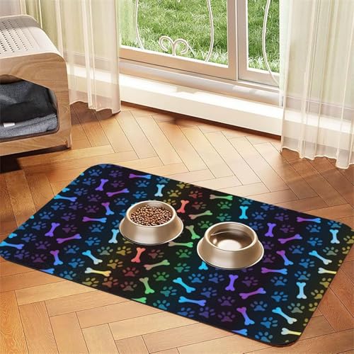 Rainbow Dog Cat Paw Printed Pet Bowl Mats, Non-Slip And Tasteless Dog And Cat Feeding Mats Rainbow Dog Cat Paw Printed Pet Bowl Mats, Non-Slip And Tasteless Dog And Cat Feeding Mats von YZHYWJFF