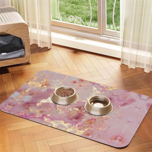 Rosa Marmor-Textur, bedruckte Futternapf-Matten, rutschfeste und geschmacksneutrale Futtermatten für Hunde und Katzen Rosa Marmor-Textur, bedruckte Futternapf-Matten, rutschfeste und geschmacksneutrale Futtermatten für Hunde und Katzen von YZHYWJFF