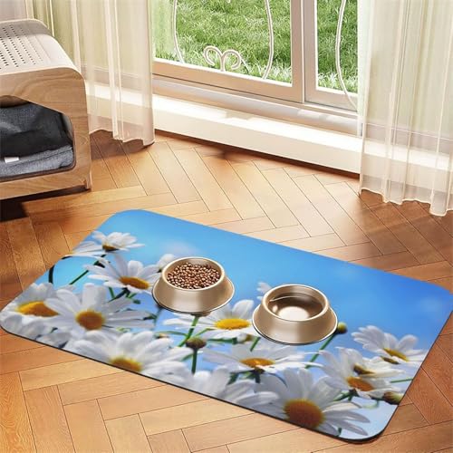 Wild White Daisy Flower Printed Pet Bowl Mats, Non-Slip And Tasteless Dog And Cat Feeding Mats Wild White Daisy Flower Printed Pet Bowl Mats, Non-Slip And Tasteless Dog And Cat Feeding Mats von YZHYWJFF