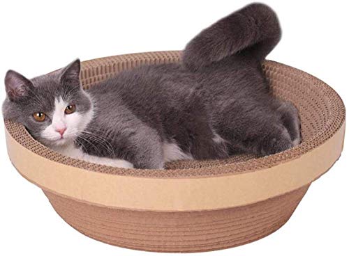 Katzenkratzbrett Haustier Kratzbrett Kratzbretter Katzen Faltbare Schüssel Katzenspielzeug Teller Kratzer für montierte Stifte Krallen Körpermassage Ruhe Kratzen Schlafen Ruhe-Durchmesser 33 cm von YZJSSL