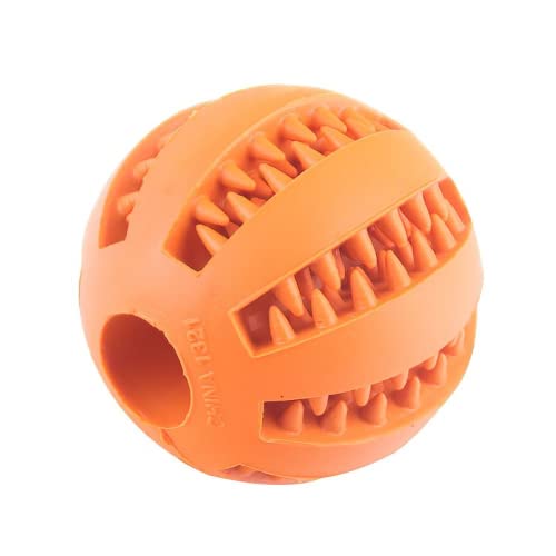 YZLYJ 2 Stück langlebiges Hundespielzeug für aggressive Kauer, robustes Hundespielzeug mit Naturkautschuk für große und mittelgroße Hunde (orange, 5 cm) von YZLYJ