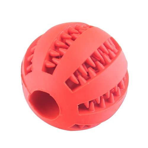 YZLYJ 2 Stück langlebiges Kauspielzeug für aggressive Kauer, robustes Hundespielzeug mit Naturkautschuk für große und mittelgroße Hunde (rot, 5 cm) von YZLYJ