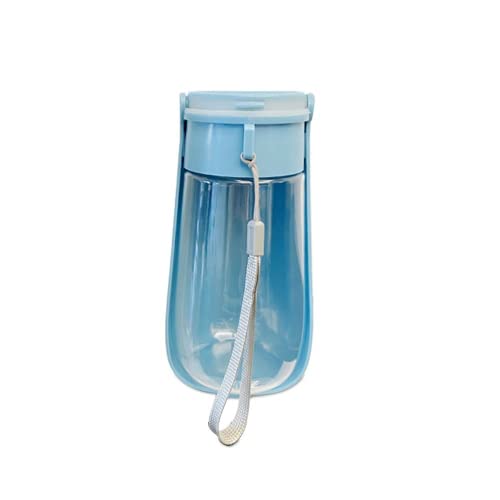 YZLYJ Hunde-Wasserflasche, auslaufsicher, tragbar, Welpen-Wasserspender mit Trinkfutterspender, geeignet für Haustiere im Freien, Wandern, lebensmittelechter Kunststoff (blau, 450 ml) von YZLYJ