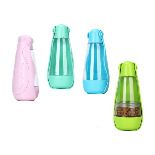 YZLYJ Tragbare Hunde-Wasserflasche zum Spazierengehen, Trinkfutterspender für Haustiere, Outdoor-Spaziergänge, Wandern, Reisen, lebensmittelechter Kunststoff (Wasser, grün) von YZLYJ