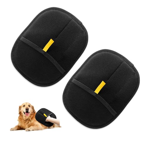 YZROHYI 2 PCS Handschuh Tierhaarentfernung,Katzenhandschuh Tierhaarentferner,Pet Hair Remover Glove,Fellhandschuhe Katzenhaarentferner,Katzen Handschuhe Fellpflege,Fellpflegehandschuh Katzenbürste von YZROHYI