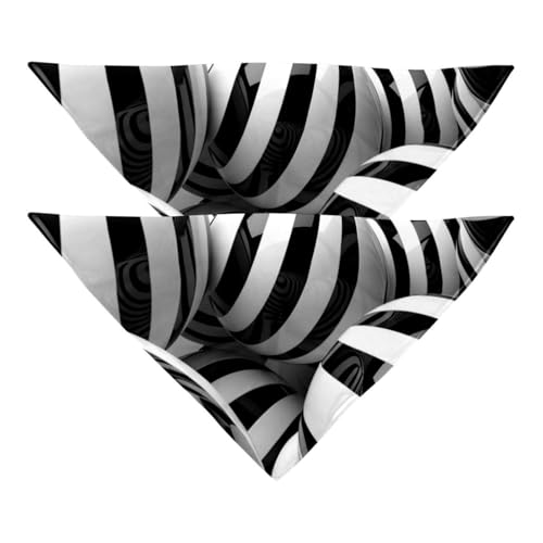 Hundehalstuch, Hochzeitsfoto-Requisite, quadratisches Lätzchen, Haustierzubehör, 2 Stück, 3D-Ball, schwarz-weiß gestreift, Hundeschal Hundehalstuch, Hochzeitsfoto-Requisite, quadratisches Lätzchen, Haustierzubehör, 2 Stück, 3D-Ball, schwarz-weiß gestreift, Hundeschal von YZUOUZY