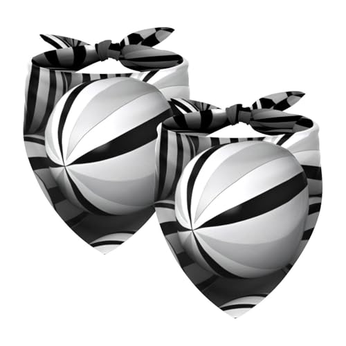 Hundehalstuch, Hochzeitsfoto-Requisite, quadratisches Lätzchen, Haustierzubehör, 2 Stück, 3D-Ball, schwarz-weiß gestreift, Hundeschal Hundehalstuch, Hochzeitsfoto-Requisite, quadratisches Lätzchen, Haustierzubehör, 2 Stück, 3D-Ball, schwarz-weiß gestreift, Hundeschal von YZUOUZY