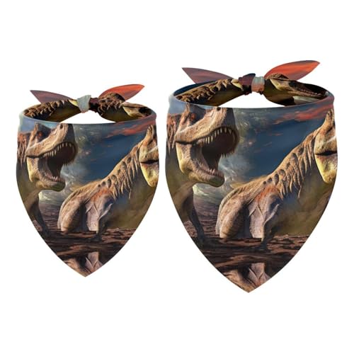 Hundehalstuch, Hochzeitsfoto-Requisite, quadratisches Lätzchen, Haustierzubehör, 2 Stück, 3D-Stil, alter Dinosaurier, Hundeschal Hundehalstuch, Hochzeitsfoto-Requisite, quadratisches Lätzchen, Haustierzubehör, 2 Stück, 3D-Stil, alter Dinosaurier, Hundeschal von YZUOUZY