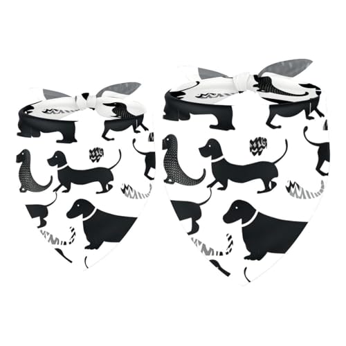 Hundehalstuch, Hochzeitsfoto-Requisite, quadratisches Lätzchen, Haustierzubehör, 2 Stück, Schwarz und Weiß, Hundeschal Hundehalstuch, Hochzeitsfoto-Requisite, quadratisches Lätzchen, Haustierzubehör, 2 Stück, Schwarz und Weiß, Hundeschal von YZUOUZY