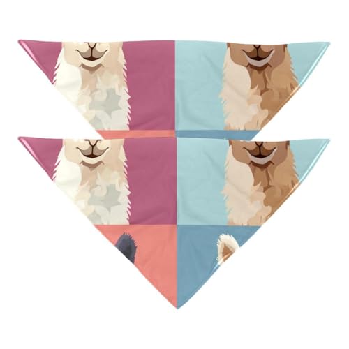 Hundehalstuch, Zubehör für kleine, mittelgroße und große Haustiere, Hunde und Katzen, 2 Stück, Alpaka-Llama-Porträt, lustiger Stil, Hundeschal Hundehalstuch, Zubehör für kleine, mittelgroße und große Haustiere, Hunde und Katzen, 2 Stück, Alpaka-Llama-Porträt, lustiger Stil, Hundeschal von YZUOUZY