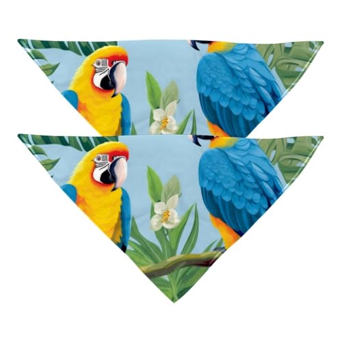 Hundehalstuch, Zubehör für kleine, mittelgroße und große Haustiere, Hunde und Katzen, 2 Stück, Motiv: Vögel und tropische Blätter, Papageien, Hundeschal Hundehalstuch, Zubehör für kleine, mittelgroße und große Haustiere, Hunde und Katzen, 2 Stück, Motiv: Vögel und tropische Blätter, Papageien, Hundeschal von YZUOUZY