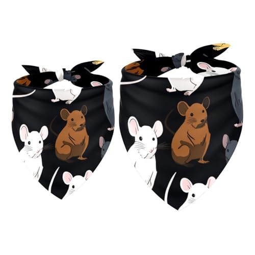 Hundehalstuch, Zubehör für kleine, mittelgroße und große Haustiere, Hunde und Katzen, 2 Stück, Tierdruck, Maus, Hundeschal Hundehalstuch, Zubehör für kleine, mittelgroße und große Haustiere, Hunde und Katzen, 2 Stück, Tierdruck, Maus, Hundeschal von YZUOUZY