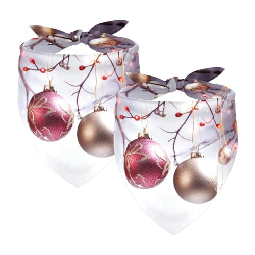 Hundehalstücher, Haustierzubehör für Hundeliebhaber, Haustierhalstuch, 2 Stück, Weihnachtsdekoration, Ball, Schneeflocke, Hundeschal Hundehalstücher, Haustierzubehör für Hundeliebhaber, Haustierhalstuch, 2 Stück, Weihnachtsdekoration, Ball, Schneeflocke, Hundeschal von YZUOUZY
