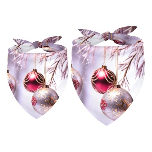 Hundehalstücher, Haustierzubehör für Hundeliebhaber, Haustierhalstuch, 2 Stück, Weihnachtsdekoration, Ball, Schneeflocke, Hundeschal Hundehalstücher, Haustierzubehör für Hundeliebhaber, Haustierhalstuch, 2 Stück, Weihnachtsdekoration, Ball, Schneeflocke, Hundeschal von YZUOUZY