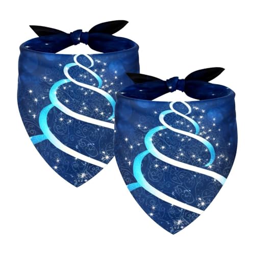 Hundehalstücher, Haustierzubehör für Hundeliebhaber, Haustierhalstuch, 2 Stück, abstrakter Weihnachtsbaum, Blau von YZUOUZY